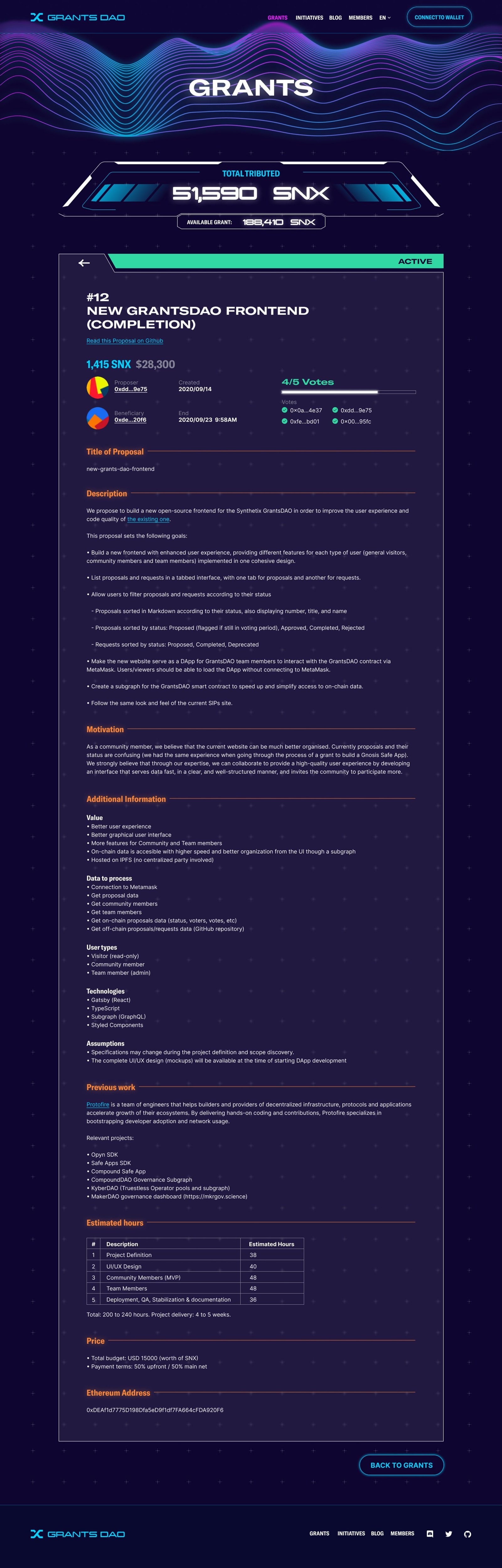 Synthetix Grants DAO